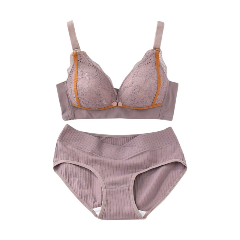 Nueva hebilla frontal inalámbrica ropa interior de maternidad traje sujetador de enfermería más pantalones cortos de maternidad a juego color