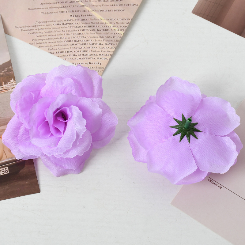 Simulación de flores falsas flores púrpura estilo Monet material DIY para la boda flor de broche flor flor flor flor de decoración diseño de guirnaldas