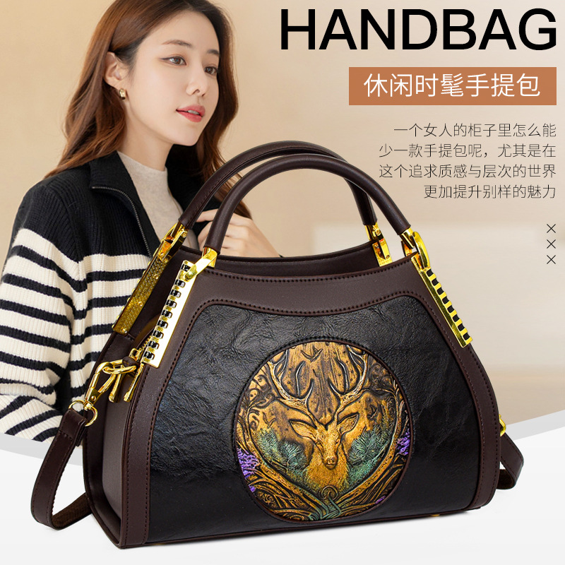 Bolso retro del todo fósforo bolso de las mujeres de negocios de moda en relieve elegante bolsa de masa hervida de gran capacidad bolsa de mensajero del hombro