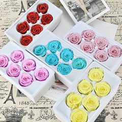 Magic flower immortal flower B grade 5-6 rose flower material unicorn dried flower wholesale glass cover diy rose bear material