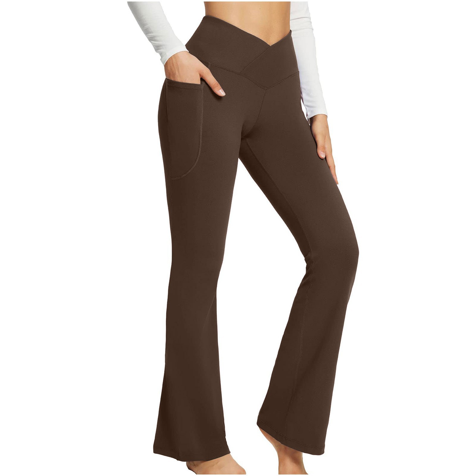 Women's Daily Fashion Solid Color Full Length Pocket Flared Pants display picture 23