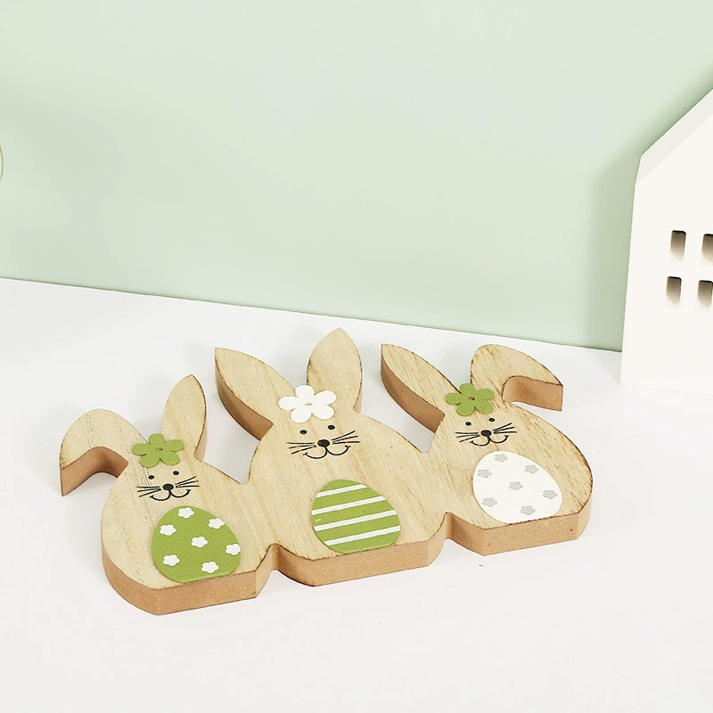 Домашнее деревянное украшение настольная декоративная crafts творческий заяц соединенный воскрешение украшение
