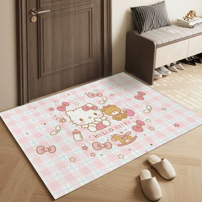 Avtomobil döşəmə paspasları – Hellokitty Entrance Door Floor Mat Household - katie-rocking-car-40cmx60cm-gold-thickness-no-obstruction-when-opening-the-door