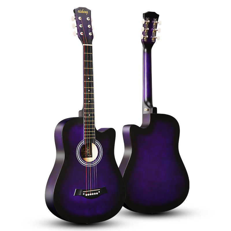 principiantes guitarra de madera de balada 38 pulgadas fábrica directa al por mayor estudiantes violín popular guitarra de madera de tiles