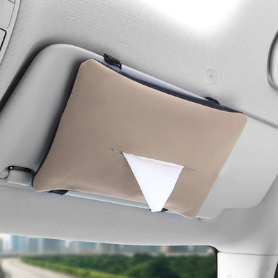 Car Hanging Sun Visor Armrest – Car tissue box/set - beige