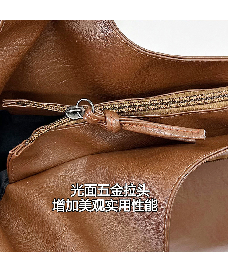 Cross-border large-capacity women's 2024 new style fashionable retro single-shoulder crossbody bag, trendy and simple commuter tote bag undefined