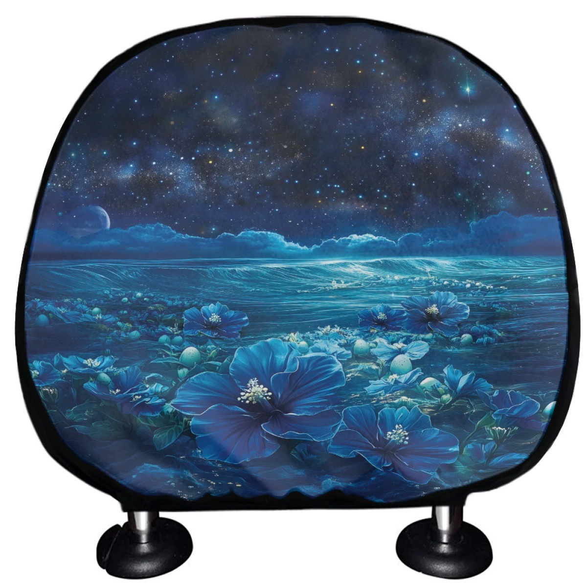 Чехол на подголовник автомобиля, цельная полиэфирная ткань, удобный и дышащий, с принтом, трансграничный эксклюзивный живописный узор