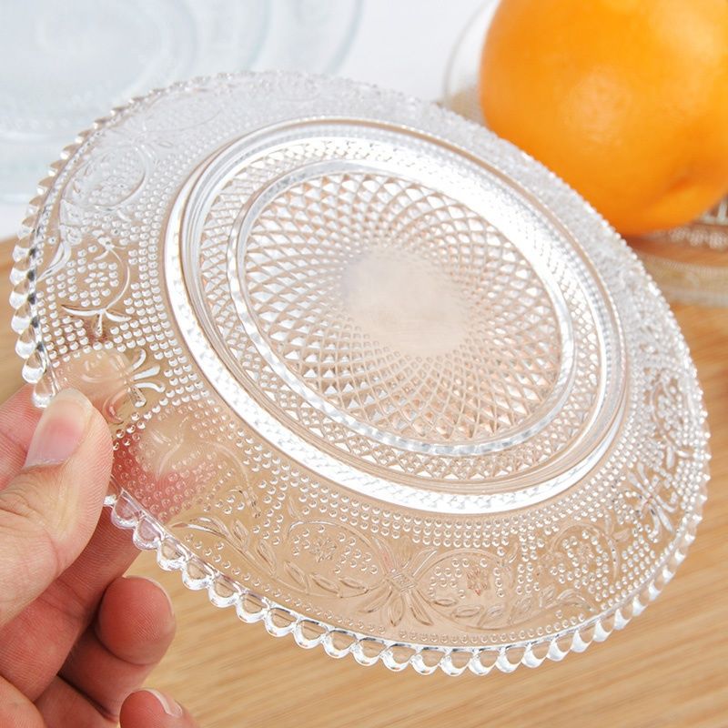 Plato de frutas de vidrio transparente creativo platos de perlas bar ktv snack platos de ensalada de frutas platos caseros