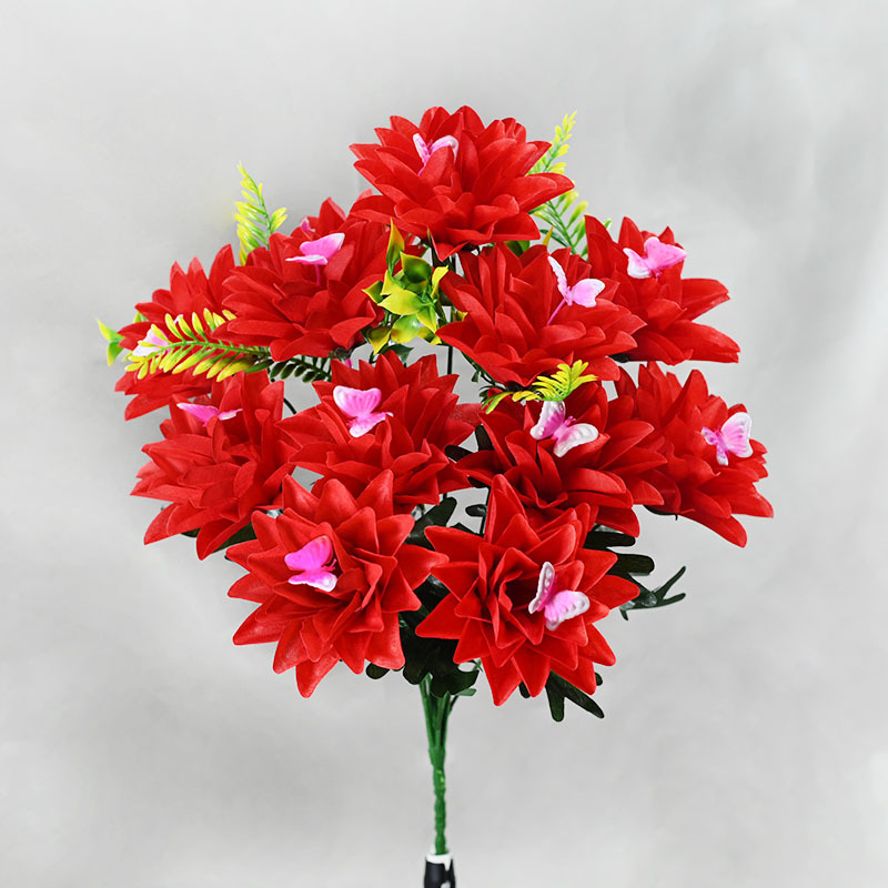 Nuevo ramo de flores falsas 12 mariposa piña flor artesanía floral decoración cama de flores adornos de suelo flores simuladas image 3