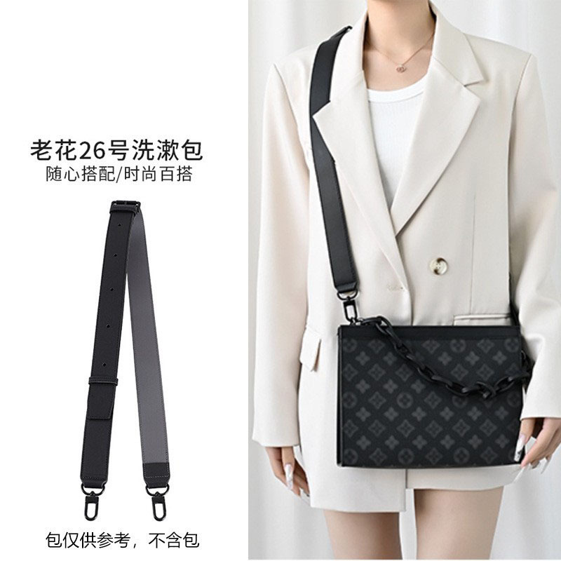 Suitable for Lv Black Flower No. 26 Toiletry Bag Modified Shoulder Strap Clutch Bag 19 Liner Crossbody Bag with Accessories Suitable for Lv Black Flower No. 26 Toiletry Bag Modified Shoulder Strap Clutch Bag 19 Liner Crossbody Bag with Accessories