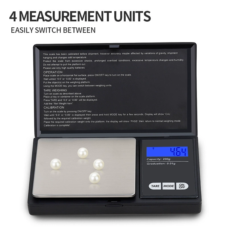 Кросс-бордерные популярные высокоточные цифровые ювелирные весы 0,01 г, коммерческие миниатюрные портативные весы-раскладушки для золота и бриллиантов