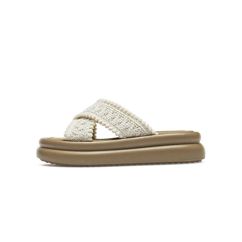 Pantuflas de suela gruesa Augu Shiden para mujer, estilo verano 2026, para usar al aire libre con faldas, sandalias modernas y de alta gama, zapatos de playa