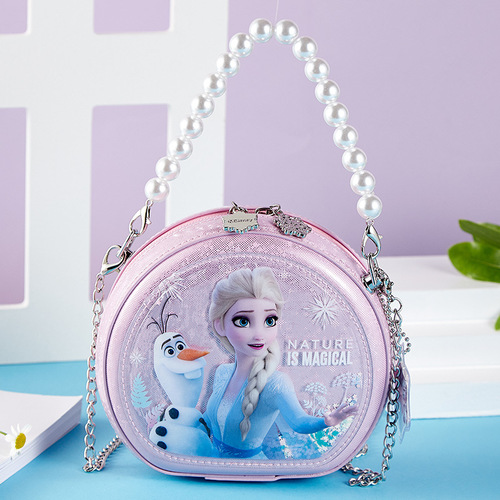Disney Children's Crossbody Bag Platform Frozen Princess Handbag Quicksand Coin Purse Gift Wholesale