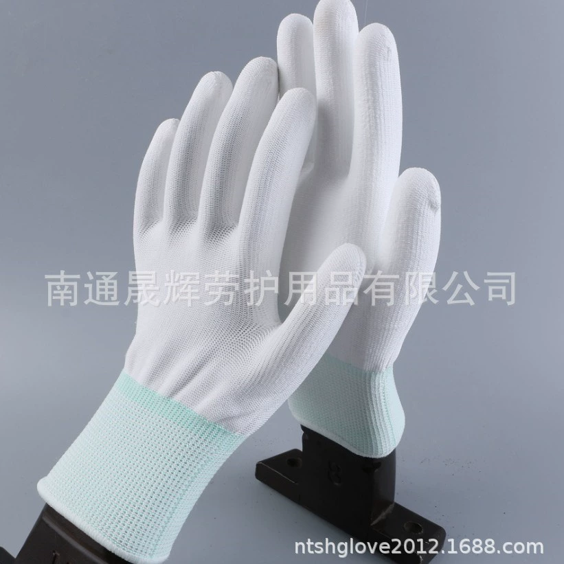 Безопасные перчатки для защиты труда, износостойкие перчатки с полиуретановым покрытием, белые рабочие перчатки для защиты труда