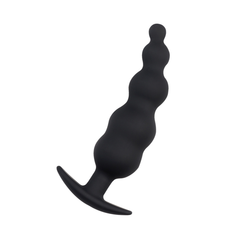 Silicone Anchor Curved Anal Plug with Five Beads, Manual Non-Vibrating Expansion Toy — detail image 7