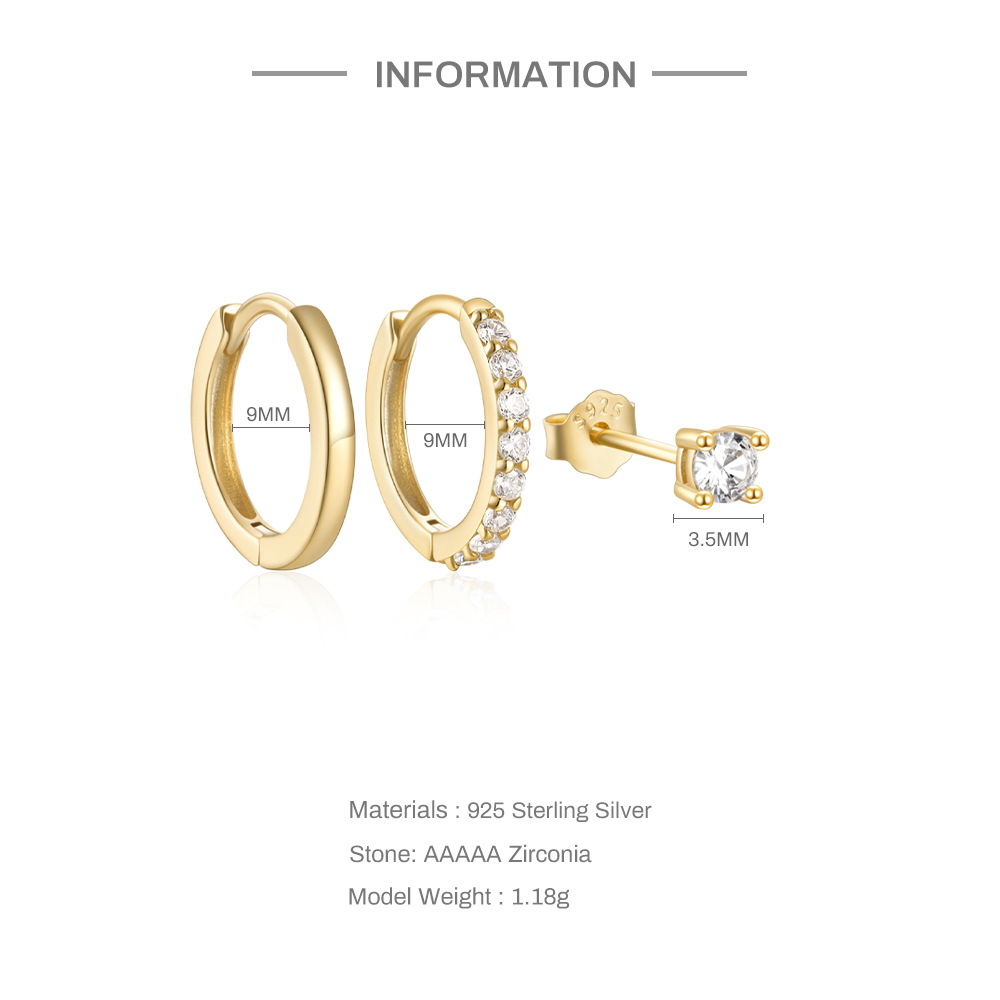 Title 1, Klasik Çok Yönlü Elmas Takım Küpeler, her kıyaf...