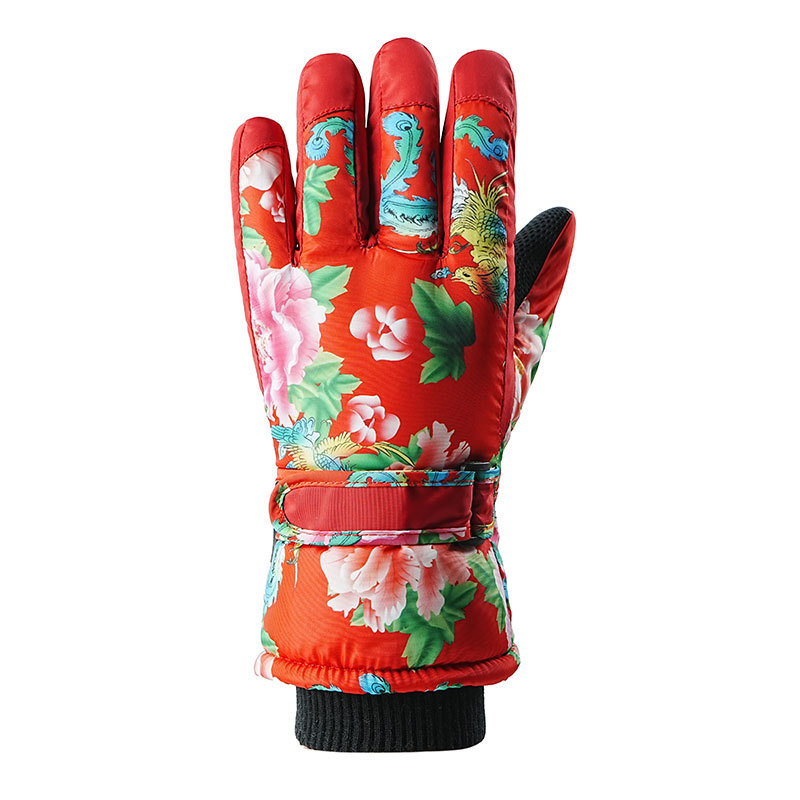 Winter Ski Gloves, Touchscreen, Fleece-Lined, Warm, Waterproof, Outdoor Riding For Electric Motorcycles, Thick Patterned Gloves For Men And Women_desvips.com