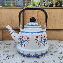 廠價直銷搪瓷燒水壺加厚白色琺瑯壺日式餐廳酒店茶壺明火電磁爐用