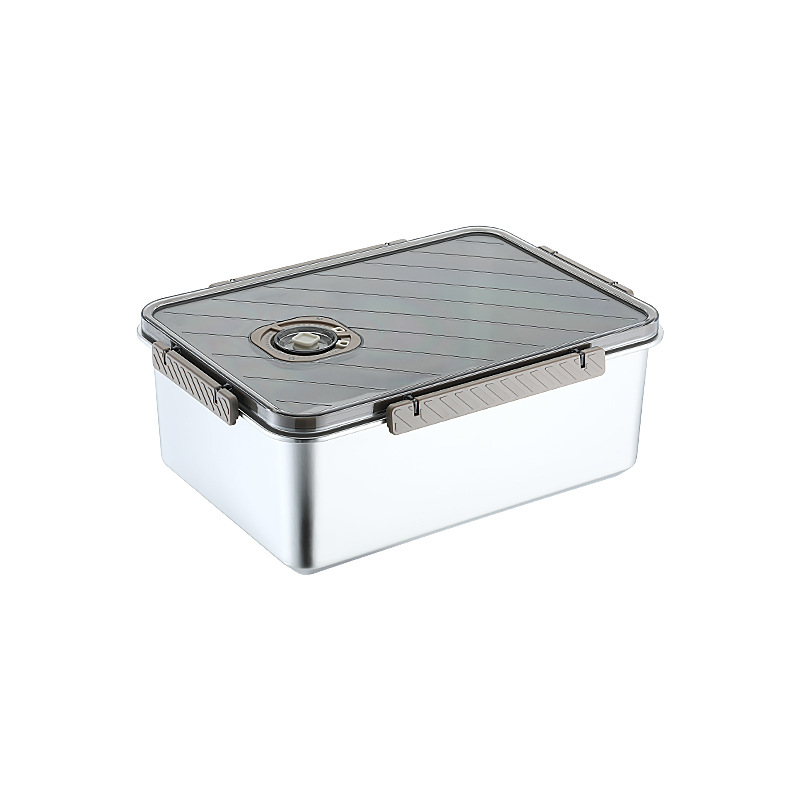 Caja de Conservación de Alimentos de Acero Inoxidable 304 Sellada al Vacío para Refrigerador