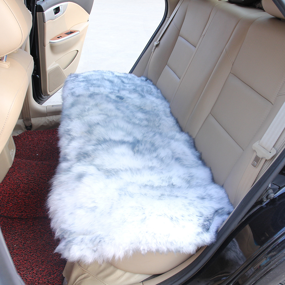 Pure Wool Car Seat Cushion Without Backrest Three-Piece Set Front and Rear Single Piece Square Cushion Fur Integrated Whole Goatskin Fur Cushion
