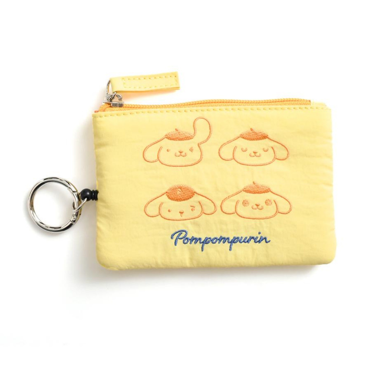 Embroidered retractable card bag (pudding dog yellow) ready for sale