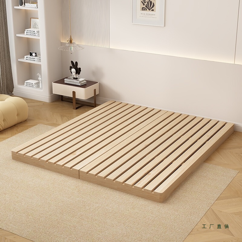 Tatami Bed Frame Floor Bed Floor Bed Japanese Style Low Bed Solid Wood Row Frame Without Bedside Floor Bed Rental House