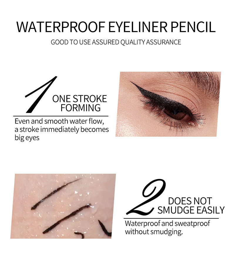 QIANXIU's best-selling liquid eyeliner from Europe and America is waterproof, sweat-proof and non-smudge. It dries quickly and forms black eyeliner in one stroke Item Picture