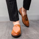 2024 New Leather Shoes Men's Korean Style Fashionable Slip-on Lazy Bean Shoes Men's British Pointed Hair Stylist Xiao Yang Ming