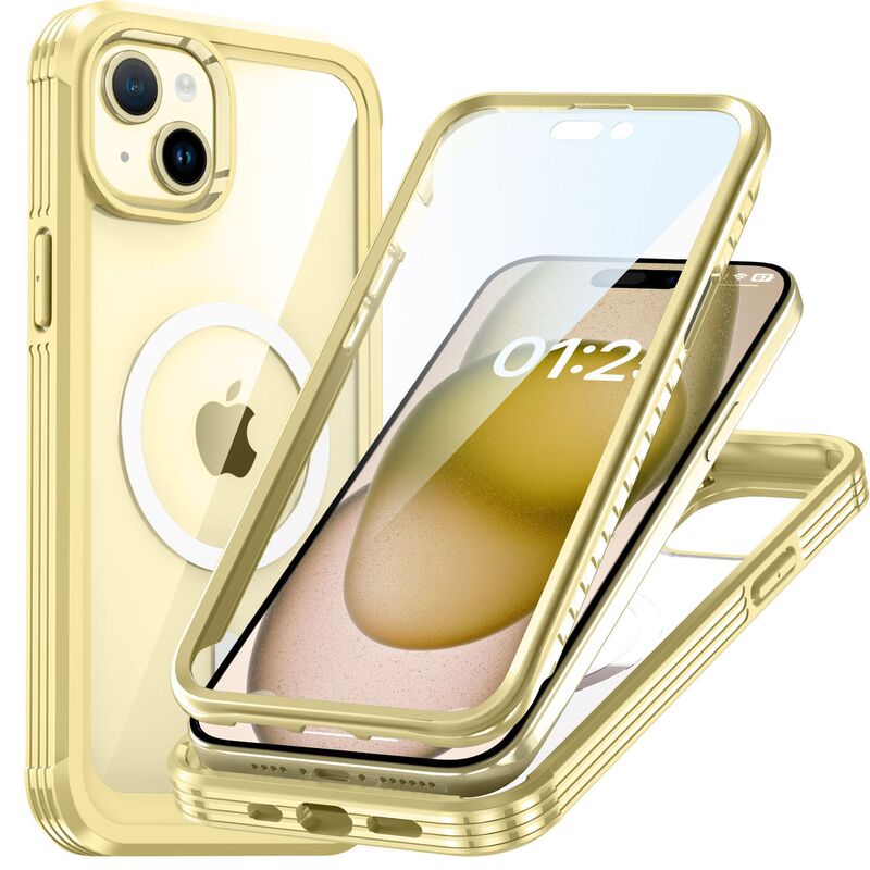アップル15の携帯電話ケースiphone15promax透明全包マグセーフ磁気吸引三防戸ケースを適用する|undefined