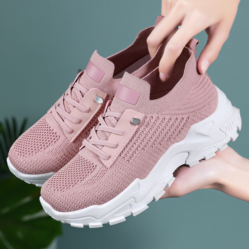 Zapatos de mujer transpirables de verano, malla transfronteriza, suela blanda, zapatos para madres de mediana edad y ancianas, suela gruesa, zapatos deportivos casuales cómodos