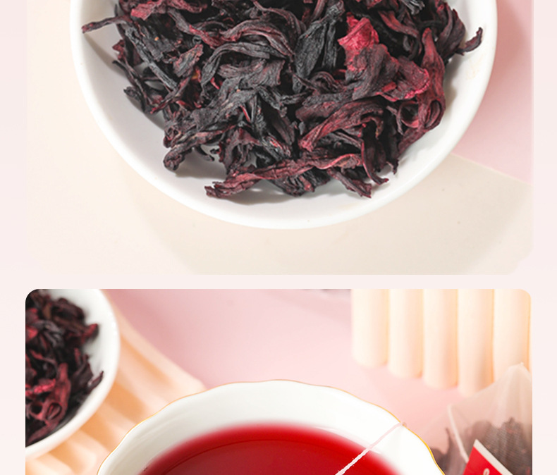 Hibiscus Tea Luo Shen Hua 洛神花 Dried Roselle Flower Herbal Tea 2g x 30 Bags Cold Brew quality and texture