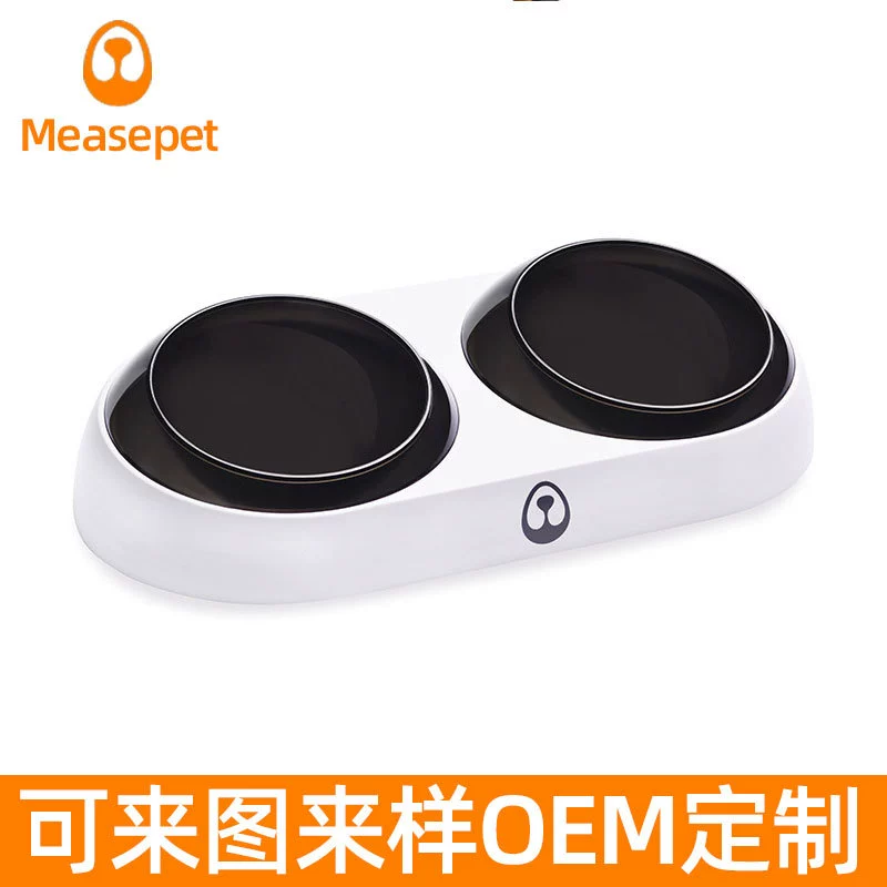 Трансграничная миска для домашних животных Серая вода Корм Двойная миска Кормушка для домашних животных Нескользящая герметичная миска для собак, опрокидываемая для еды