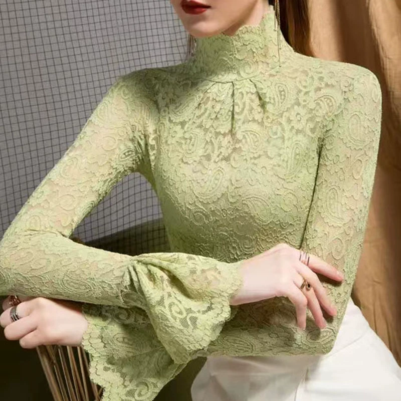Demi-season silk megaphone, high collar