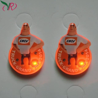 led发光胸章 高品质亚克力胸针 纪念闪光胸章 LED儿童胸针批发