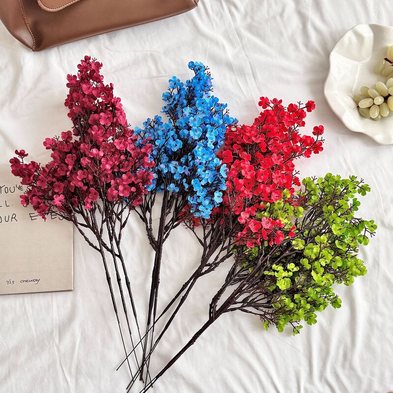 Cross-border simulation high-branch silk cloth sky 5 fork wintersweet wedding home decoration silk flower road props flower arrangement scenery
