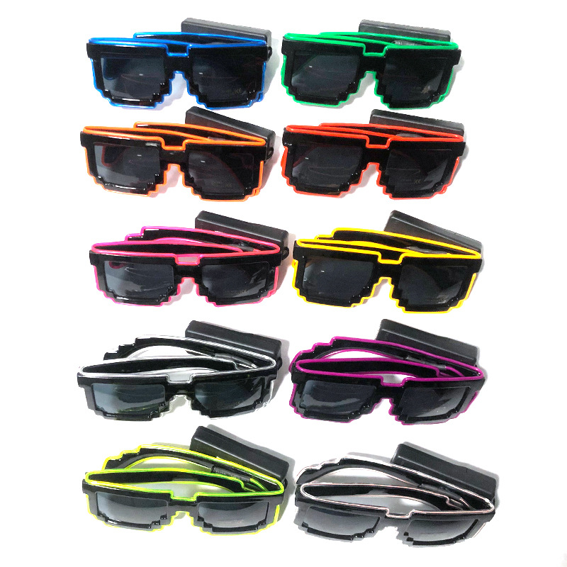 Gafas LED estilo Zhang Yunlei, gafas de mosaico con luces, gafas tecnológicas, accesorios para TikTok, KTV y bares