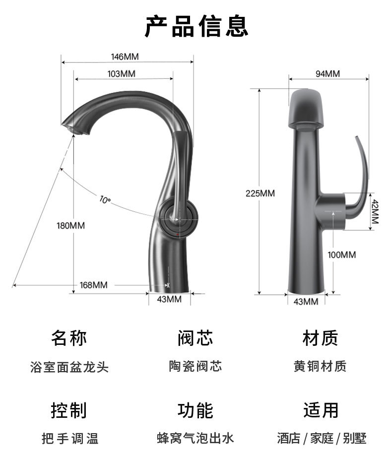 New retro faucet, household washbasin, bathroom cold and hot washbasin, black factory wholesale, cream white undefined