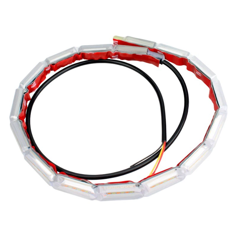 Трансграничный Специальный автомобильный светодиодный хрустальный слезоточивый свет Лошадь Свет направляющая полоса двухцветная Выдвижная стримерная рулевое управление 16 ламп