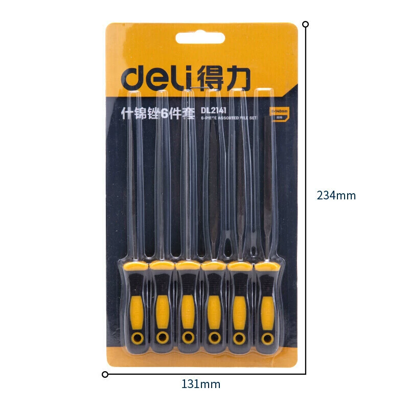 得力 File, metal carpentry, postoperative set, 6 pieces