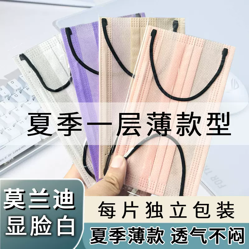 一次性薄款口罩商用食品卫生餐饮食堂厨房厨师透气舒适不闷人防晒