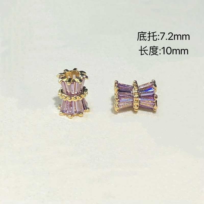 14K ゴールドフィルド カラー プロテクション クリスタル DIY アクセサリー パープル ジルコン ビーズ スペーサー ブレスレット ネックレス ビーズ ハンドメイド アクセサリー|undefined