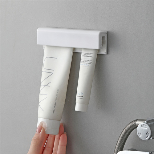 Toothpaste rack without punching wall-mounted squeeze toothpaste artifact facial cleanser clip bathroom toilet wall storage