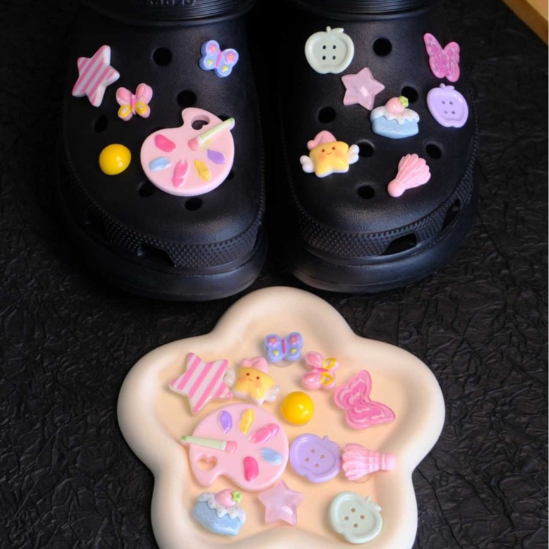 新しい夏のドーパミンかわいい下駄靴花靴バックル diy 靴アクセサリーアクセサリー適応クロス装飾|undefined