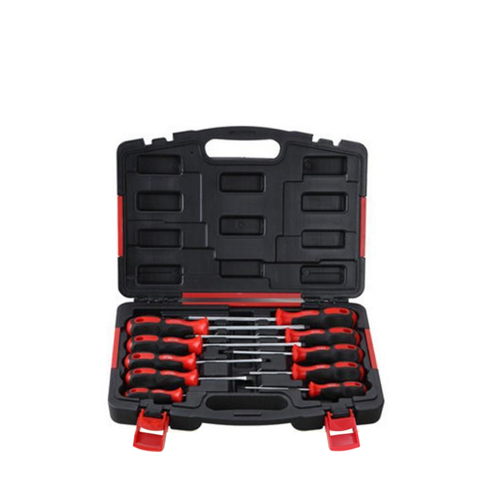 力易得10件套橡塑柄螺丝刀一字十字螺丝批E1173