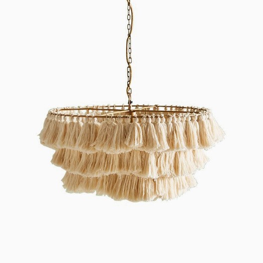 Cream-style tassel woven chandelier, Nordic dining room lamp, bohemian style bedroom lamp, living room chandelier Cream-style tassel woven chandelier, Nordic dining room lamp, bohemian style bedroom lamp, living room chandelier
