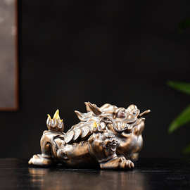 鎏金招财三足金蟾摆件铜工艺品客厅桌面办公室摆饰新店开业礼品