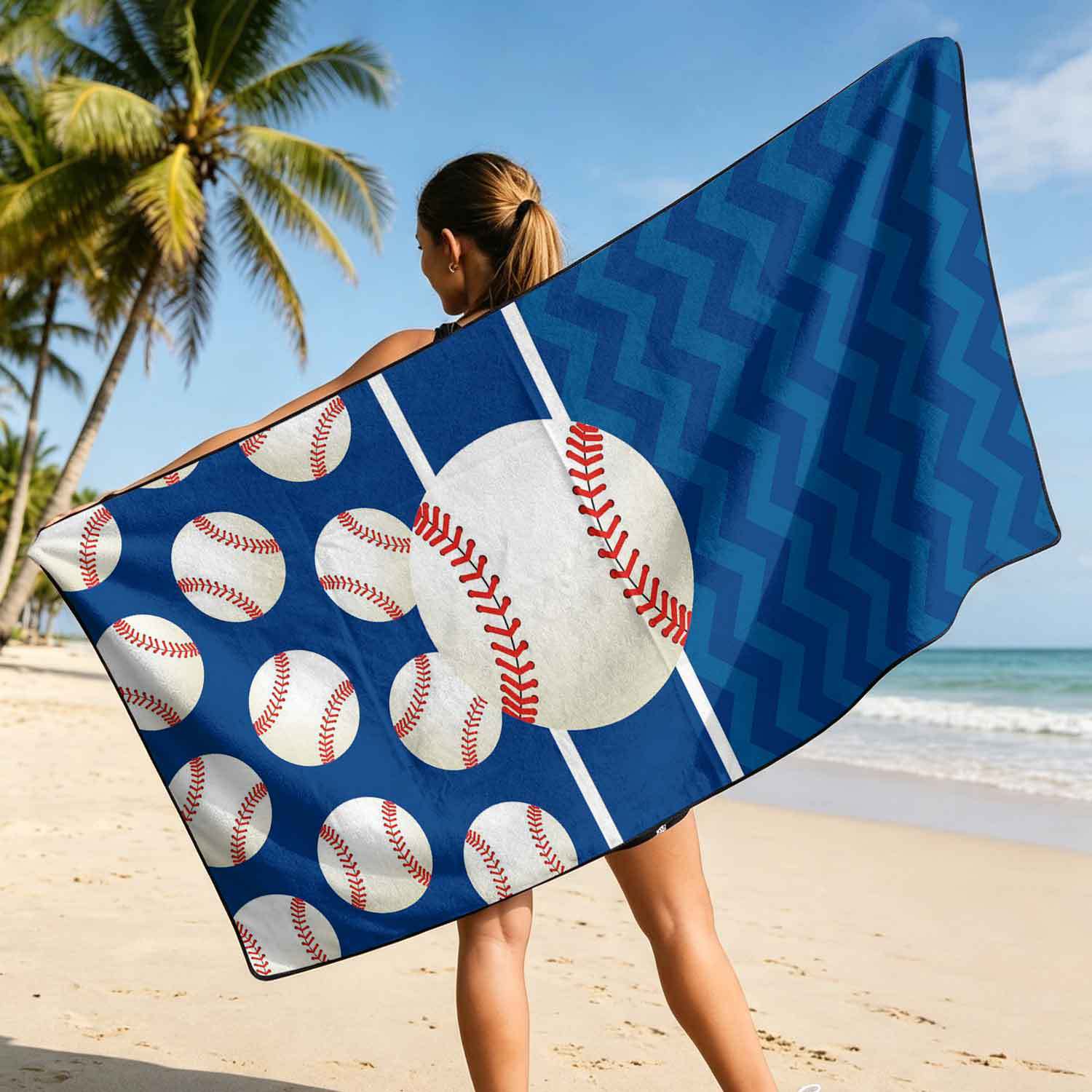 Printed bath towel and car seat cover 2-in-1, ultra-fine fiber outdoor beach and car dual-use universal seat cushion