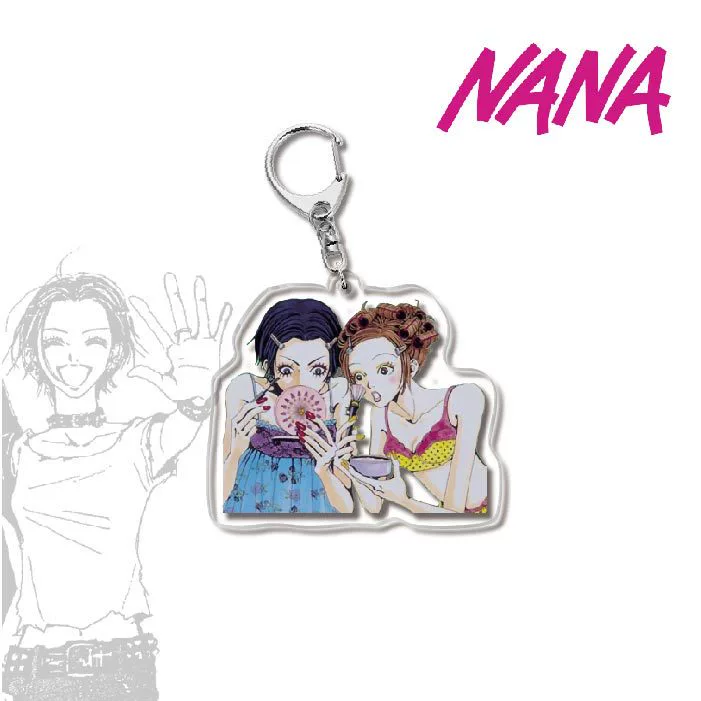 Keychain (NANA) double‑sided printed, translucent membrane, metal ring, assorted designs
