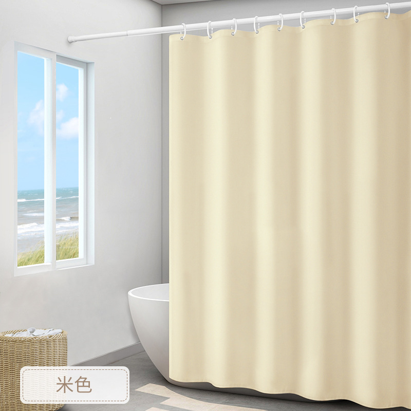Amazon Cortina de ducha blanca gruesa tela opaca Cortina de ducha llana poliéster Hotel Cortina de ducha impermeable en stock al por mayor