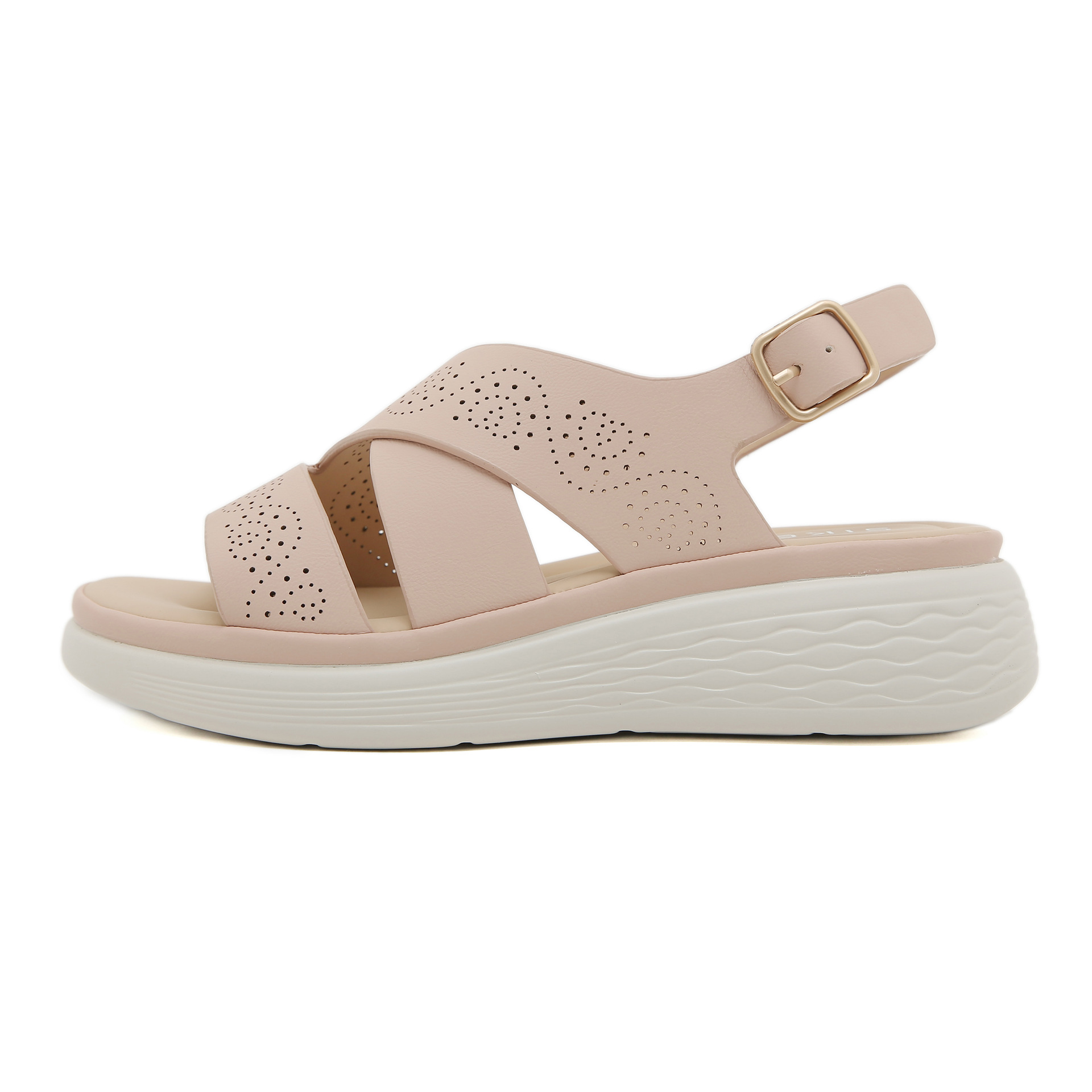 (No vendido) 2025 nuevo punto de fondo grueso ligero antideslizante cómodo sandalias deportivas casuales de hebilla para mujeres